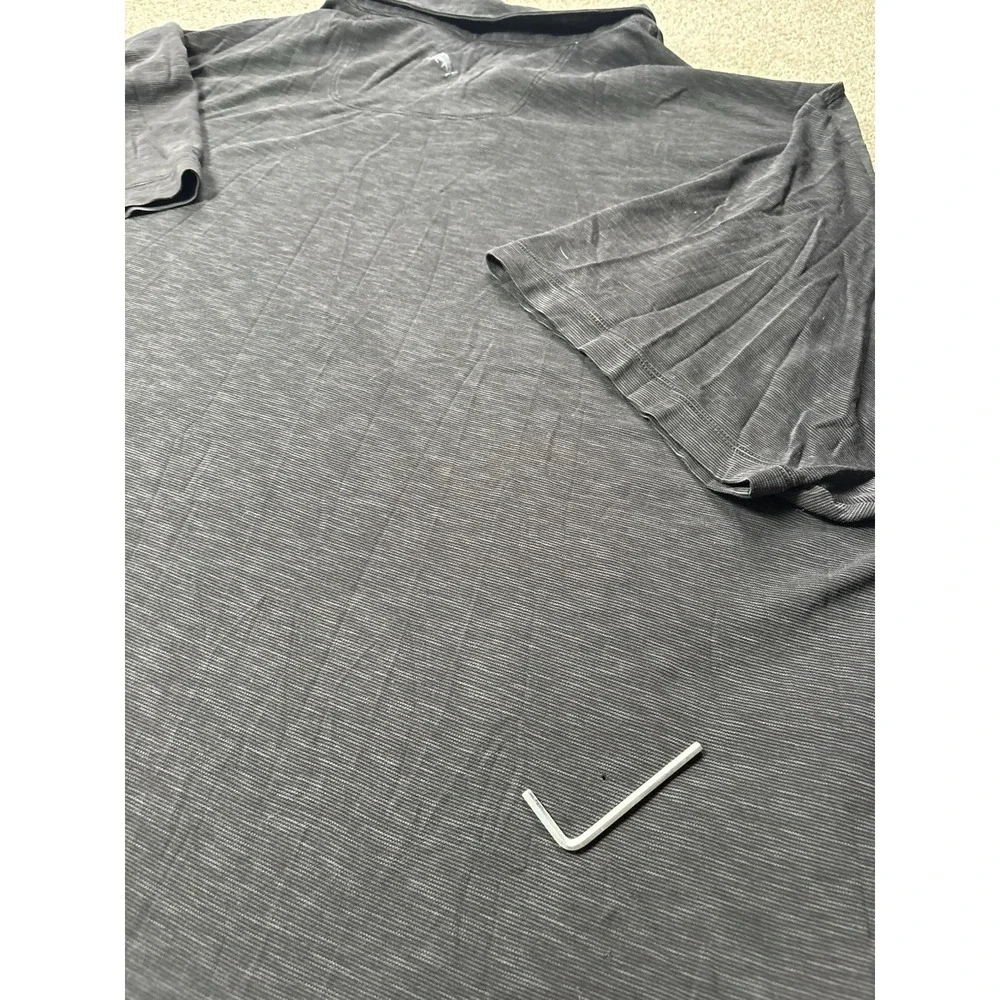 Tommy Bahama Polo Mens 4XLB Performance Short Sleeve Collared Black Solid Shirt
